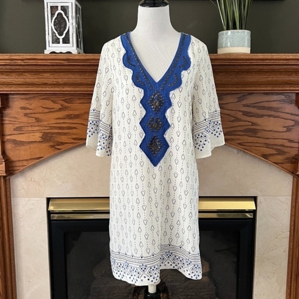 Dina‎ Be Tribal Design Embellished Mini Dress Sz. M